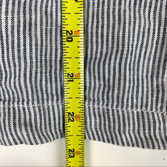 TAHARI Long Sleeved Striped Linen Pullover Top - Picture 4 of 8